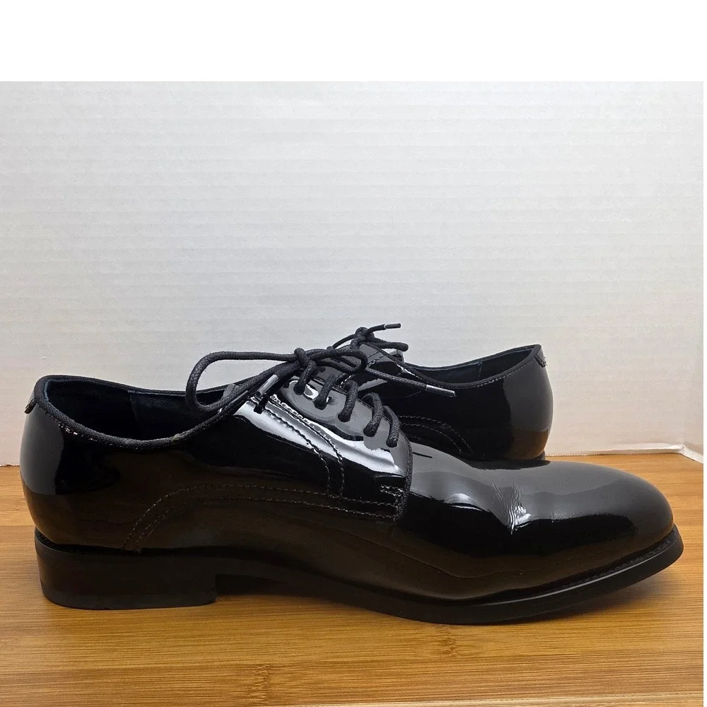 Jos. A. Bank Mens Black Patent Leather Tuxedo Derby Shoes Sz 10 2E 4HMJ 10201